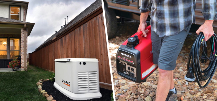 portable vs. standby generators